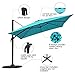 COBANA Offset Rectangular Cantilever Aluminum Patio Umbrella 10 Feet with Cross Base and 360 Degree Rotation, Blue