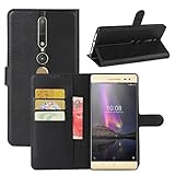 Lenovo Phab 2 Pro Case, Fettion Premium PU Leather Wallet Flip Phone Protective Case Cover with Card Slots, Stand Feature and Magnetic Closure for Lenovo Phab 2 Pro Smartphone (Wallet - Black)