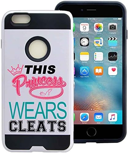 iPhone 6S Plus Case Cover Princess Wears Cleats Softball Soccer by NPCase Hybrid Protective Unique Design Combo Case With Armor Defender Protection Dust Shock Proof Fits iPhone 6S Plus iPhone 6 Plus
