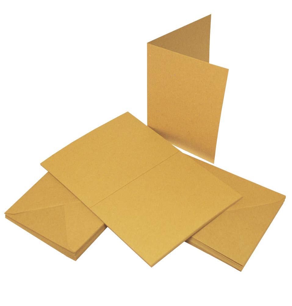 Craft UK 2049 C6 Kraft Card and Envelope pack of 50 - Brown