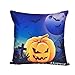 Antner 4 Pack Happy Halloween Throw Pillow Case Square Cushion Cover Bat Pumpkin Witch Spider, 18 X 18 Inch