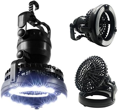 2 in 1 Tent Camping Light and Ceiling Fan with 18 Super Bright LED Light Portable Hiking Outdoor (2 in 1 Tent Camping Light)