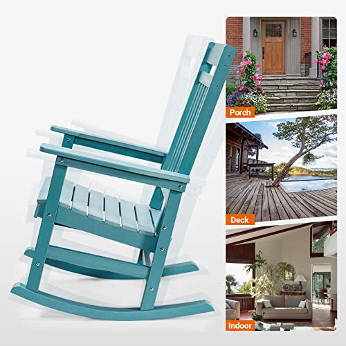 EMBRANGE Outdoor Oversized Rocking Chair with Tilting High Backrest