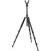 Trakiom Shooting Tripod Hunting Stick, Rifle Tripod with 360° Swivel V Yoke, Height Adjustable 26.5"- 64.5", Lever Locks, Aluminum Hunting Bipod Monopod, Functional Gun Rest for Outdoor Activities