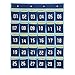 Ozzptuu 30 Pockets Dark Blue Numbered Classroom Pocket Charts for Cell Phones Wall Door Hanging Organizer Storage Bag with 4 Hooks