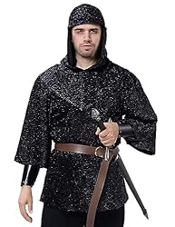 Renaissance Faux Chain Mail Armor Tunic Shirt Coif