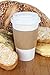 CucinaPrime 12oz White Disposable To-Go Paper Coffee/Hot Beverage Cups with White Lids and Sleeves- 50 Pack