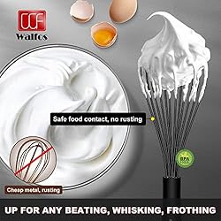 Silicone Whisk set, Walfos 11'' Flat Whisk and