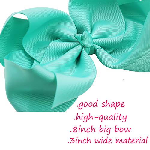 16Pcs 8 Inch Bows Large Big Boutique Grosgrain Ribbon Hair Bows Alligator Hair Clips For Girls Toddlers Kids Teens