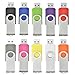 AreTop 4GB USB 2.0 Flash Drive Memory stick Fold Storage Thumb Stick Pen Swivel Design (10pcs 10-colours)