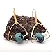 Vintage Earrings, Anchilly Natural Stone Earrings Gold Plated Triangle With Blue Rock Dangling Earrings Fashion Jewelry (Blue)