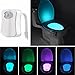 KINGSO LED Toilet Light Sensor Motion Activated Glow Toilet Bowl Light Up Sensing Toilet Seat Night light Inside Bathroom Washroom 8 Color