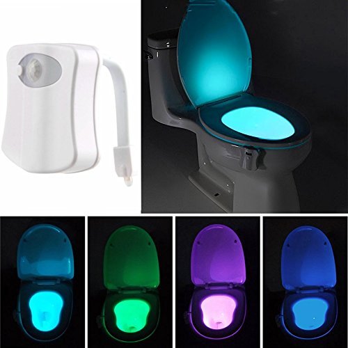 KINGSO LED Toilet Light Sensor Motion Activated Glow Toilet Bowl Light