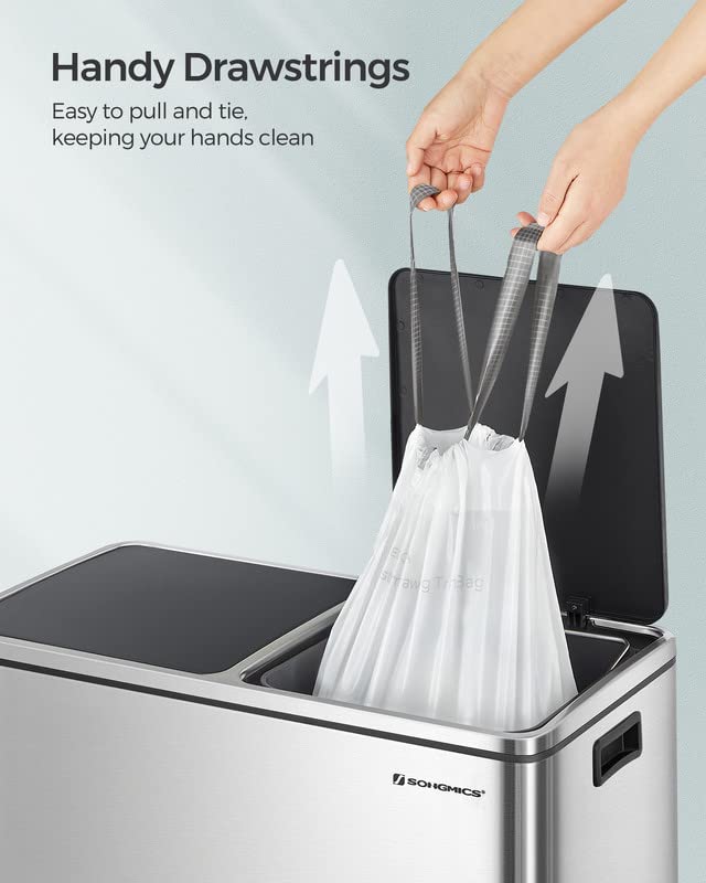 SONGMICS Drawstring Trash Bags, 8 Gallon Garbage Bags for 8Gallon or