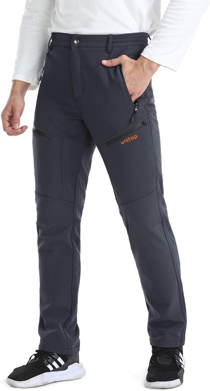 Unitop Men's Winter Warmth Hiking Pants Water-Resistant Ski Snow Pants : Clothing