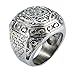 Trendsmax 316L Stainless Steel Signet Ring for Men Boys Carved Cross Crown Silver Tone Finger Ring Gothic Cool Size 8-13
