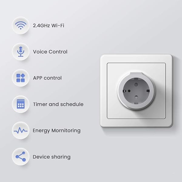 Enchufe Inteligente Temporizador Enchufe Compatible con Alexa Android iOS Google Home Enchufe WIFI Smart Plug 16A Domotica para el Hogar 4 Packs
