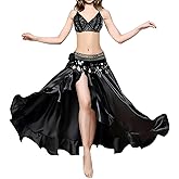Women's Belly Dance Dyeing Performance Long Skirts with Single Split Design Dance Skirt