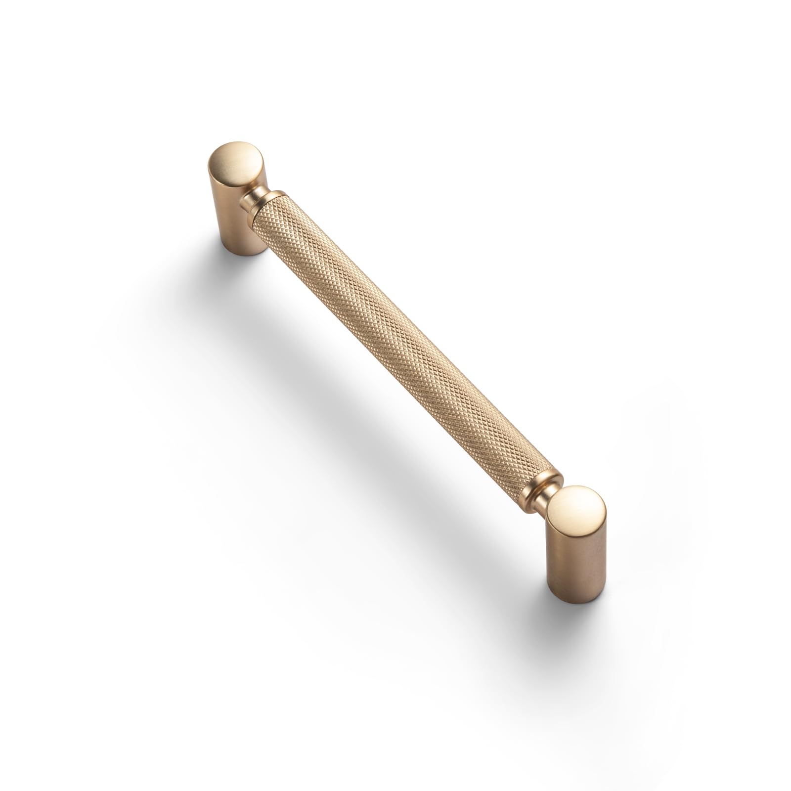 Photo 1 of Goo-Ki 6 Pack 5 Inch Center to Center Champagne Bronze Cabinet Pulls Knurled Grip & Circular End Caps for Modern Furniture