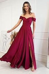 PEIYJYUSP Baby Blue Off Shoulder Bridesmaid Dresses