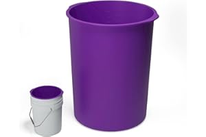 OPYAAON 5 Gallon Bucket Liner Reusable Rubber Bucket Saver Liner for Concrete Mix Thinset Paint Mortar Grout Mud and Cement, with Graduated Measurements (Purple)