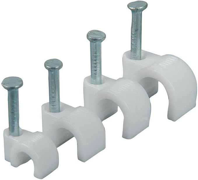 White Round Cable Clips 22mm 100pieces Amazon.co.uk Lighting