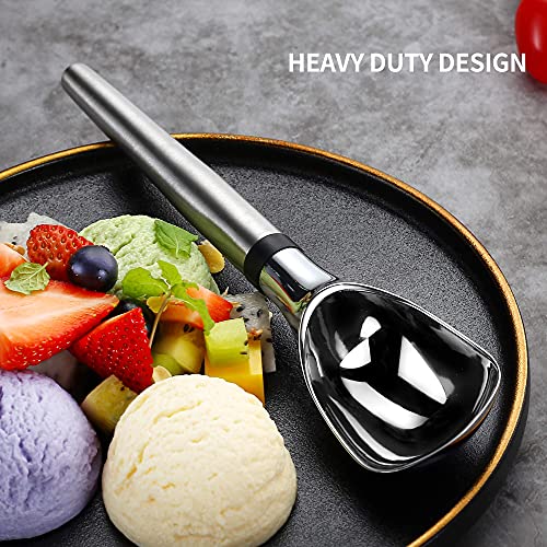 SUNWUKIN Professional Solid Alloy Ice Cream Scoop with Thickening Handle Ergonomic for NoThaw