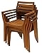 Outdoor Interiors Stacking Chairs, Brown, Set of 4