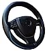 Leather Steering Wheel Cover - Universal 15 Inch Steering Wheel Cover For Car Truck Suv Fit is Nice and Snug (Black&Blue)