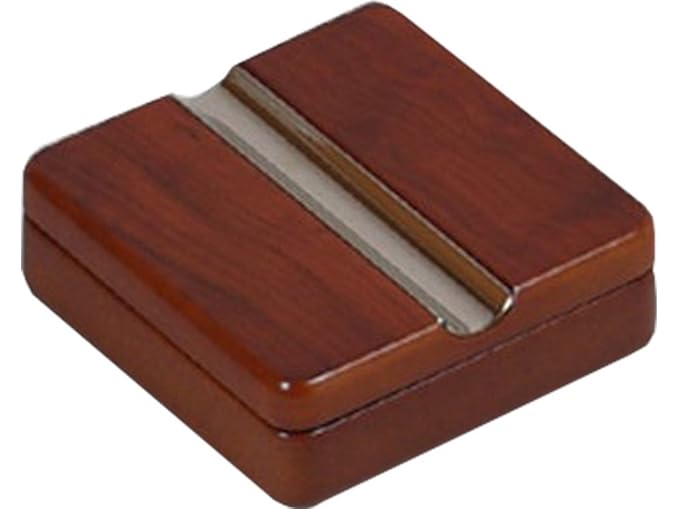 Quadratischer Zigarrenaschenbecher, klappbar, Holz, mahagonifarben