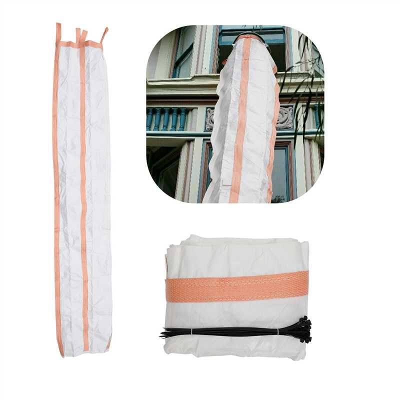 Photo 1 of 2 Pack 14 FT Construction Trash Chute, Heavy Duty Construction Chute for Roof/Window/Balconiy, Multi-Section Connectable Slide Trash Chutes for Removal System, Includes 20 pcs 120lb Rated Zip Ties