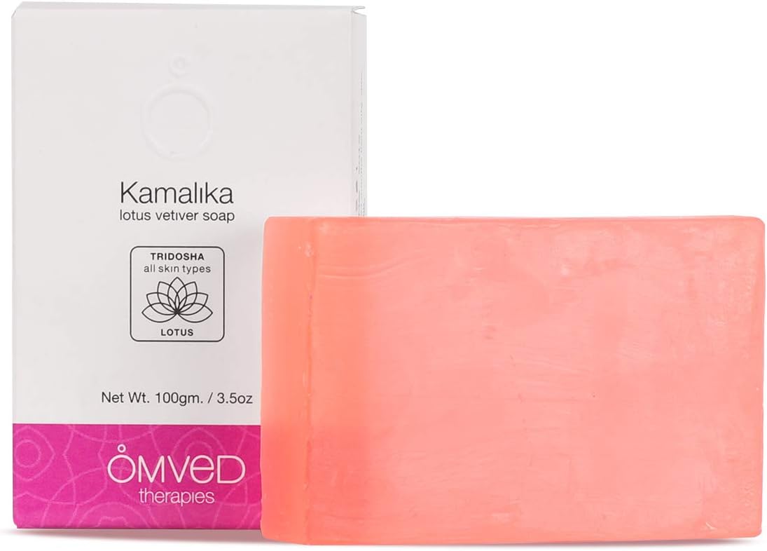 Omved KAMALIKA Natural Lotus Vetiver Ayurvedic Soap - 100% Pure, Vegan & Cold-Pressed, 100 g