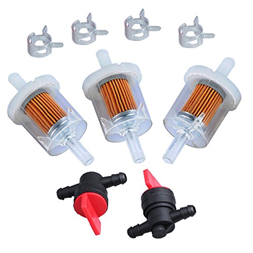 Hipa 691035 493629 Fuel Filter with 1/4" Inline Shut Off Valve 493960 494768 698183 for Briggs Stratton Engine Lawn Mower Part