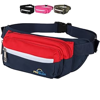 Best Fanny Pack 2019 - Fanny Pack for Men Women Waterproof Waist Bag for Outdoor Activity Traveling Hiking Biking Running Belt Pack for iPhone and Samsung with zippered pockets (Navy Blue)