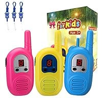 Walkie Talkies for Kids 3 Pack, 2 Mile Transmission Rechargeable Kids Walkie Talkies with Lanyards , 2 Way Radios for Boys Girls in Adventure Open Games