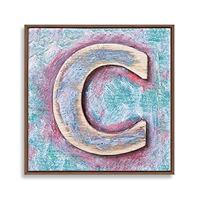 Framed Canvas Wall Art Alphabet Canvas Prints Home Artwork Decoration for Living Room,Bedroom - 16x16 inches