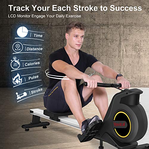 Yovital Foldable Rowing Machine for Home Use, Rowing Machine Rower Exercise Equipment, Row Machine 8 Level Adjustable… - Image 2
