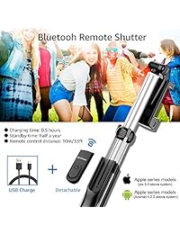 Selfie Stick - Trípode con mando a distancia y luz LED para radio en directo, compatible con iPhone 6 7 8 x Plus, Samsung Galaxy S9, extensión máxima de 63.0 in, color negro