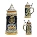 Engraved Ceramic Beer Stein German Landmarks with Ornate Metal Lid