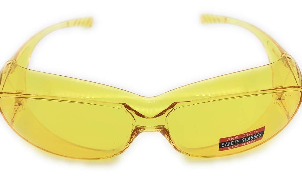 Safety Glasses Side Shield ANSI Z87 UV Protection Fits Over Wear Over