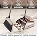 Broom and Dustpan Set - Large Upright Dust pan set and Lobby Broom set with Handles - Dustpan Set for Sweeping Hard Floor Surfaces - Sweeper Broom Indoor and Outdoor - Long Hand Brooms - Beige