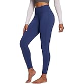 baleaf Women's Petite Fleece Lined Leggings with Pockets, 25" Thermal Winter Warm High Waisted Thick 7/8 Yoga Pants