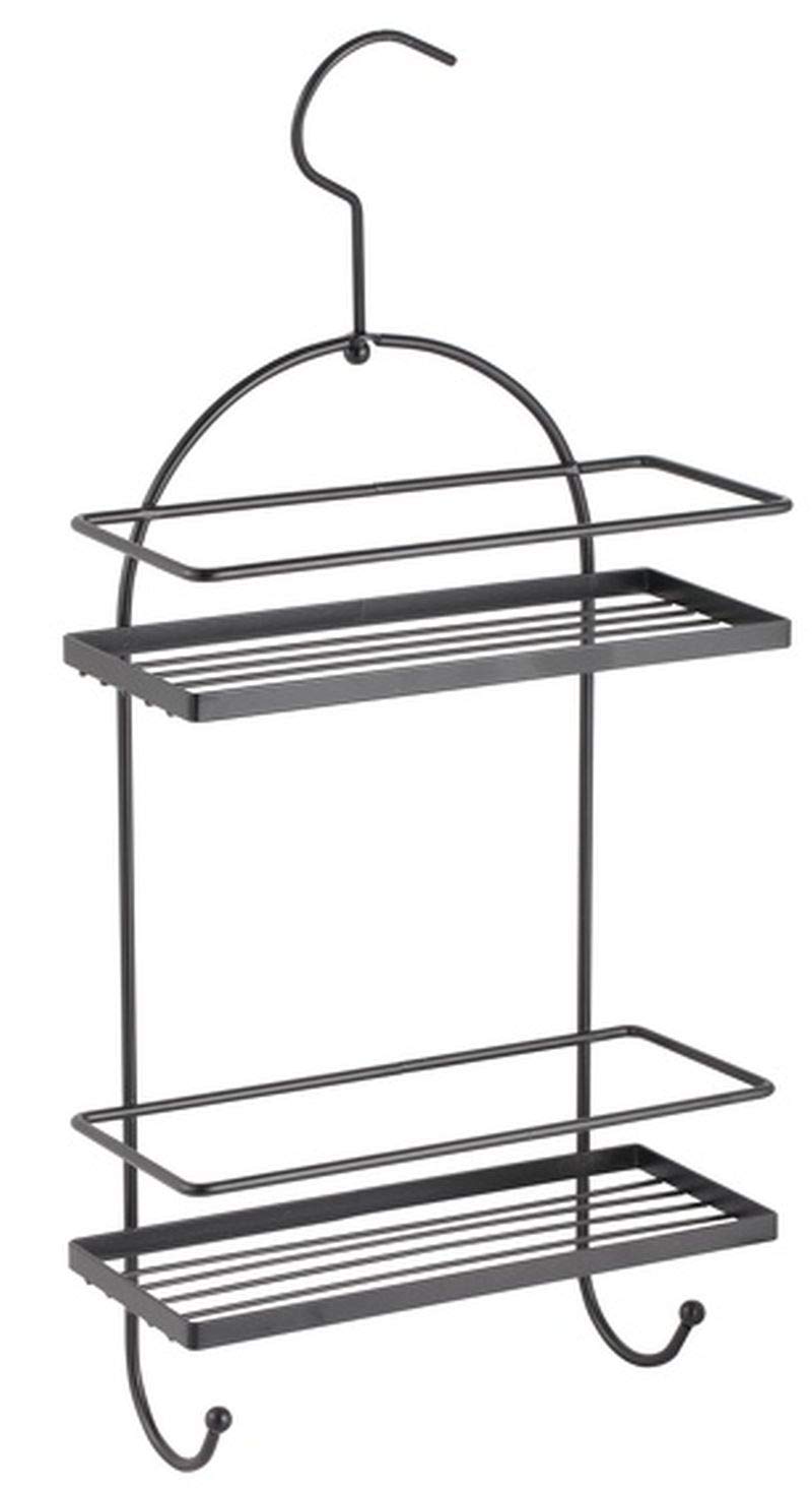 MSV Shower Shelf 2 Levels Matt Black Steel