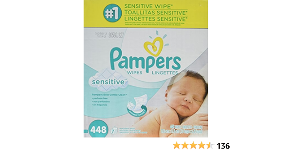 pampers sensitive wipes 448