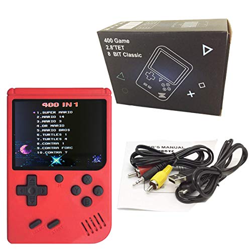 Mini Retro Handheld FC Games Consoles ,Built-in 400 Classic Game, Portable Gameboy 3 Inch LCD Screen 1000mAh Rechargeable Battery TV Output ,Good Gifts for Kids Boys Girls Men Women (Consoles-Red) - Thumbnail 6