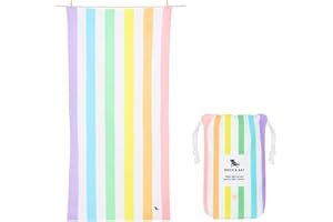 Dock & Bay Beach Towel - Quick Dry, Sand Free - Compact, Lightweight - 100% Recycled - Includes Bag - Summer - Unicorn Waves - Large (160x90cm, 63x35)