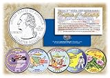 2002 US Statehood Quarters COLORIZED Legal Tender 5-Coin Complete Set w/Capsules