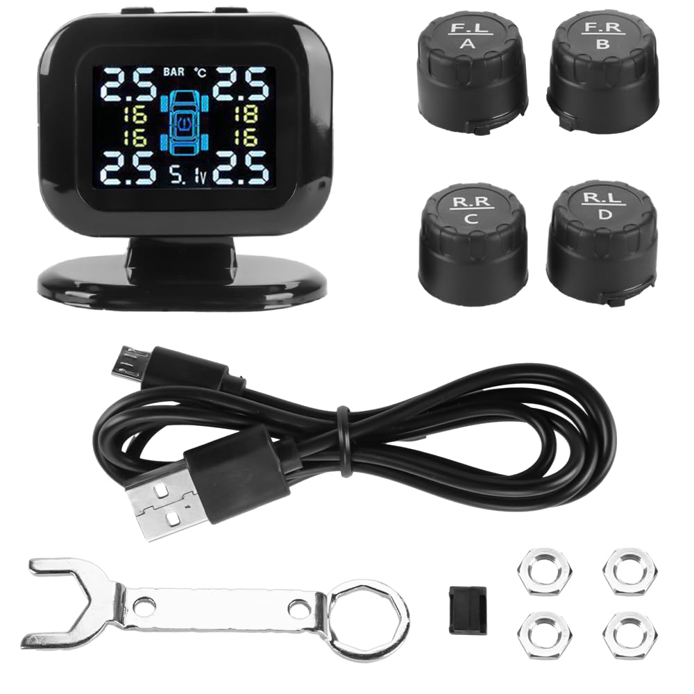 Photo 1 of Tire Pressure Monitoring System TPMS USB Charger Monitor with 4 Sensors & 5 Alarm Modes, Colorful LCD Display, Real-time Monitoring Pressure and Temperature, Easy to Install, Ideal for RV SUV MPV