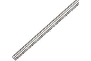 HiPicco 1/2"-20 Fully All Threaded Rod & Studs, 12" Length, 304 Stainless Steel Right Hand Fine Thread Screw for Furniture Anchor Bolts, Clamps, Hangers and U-Bolts