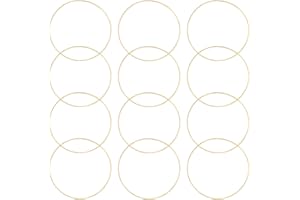NUOBESTY 12pcs Metal Rings Golden Craft Hoops for Weaving Macrame Dream Catcher 6 Inch